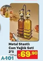 METAL STANTLI CAM YAĞLIK SETİ METAL STANTLI CAM YAĞLIK SETİ